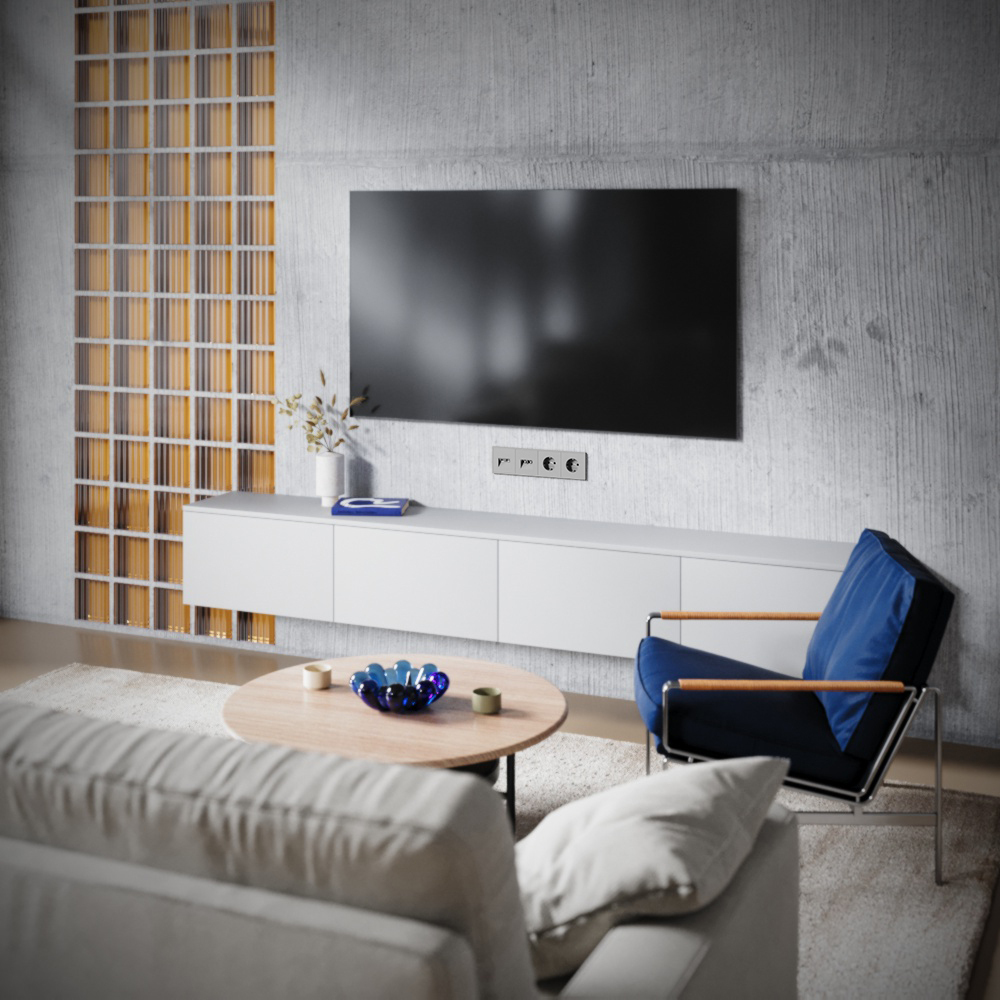 картинка Розетка телевизионная встраиваемая VOLTUM S70 TV+RJ45 кат. 6, (кашемир) от магазина pro-decor.kz