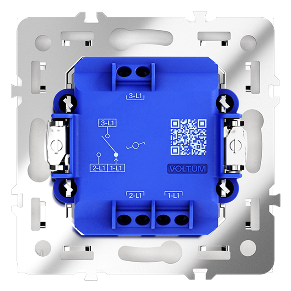 картинка Проходной переключатель встраиваемый VOLTUM S70 одноклавишный 10А, (белый матовый) VLS010302 от магазина pro-decor.kz