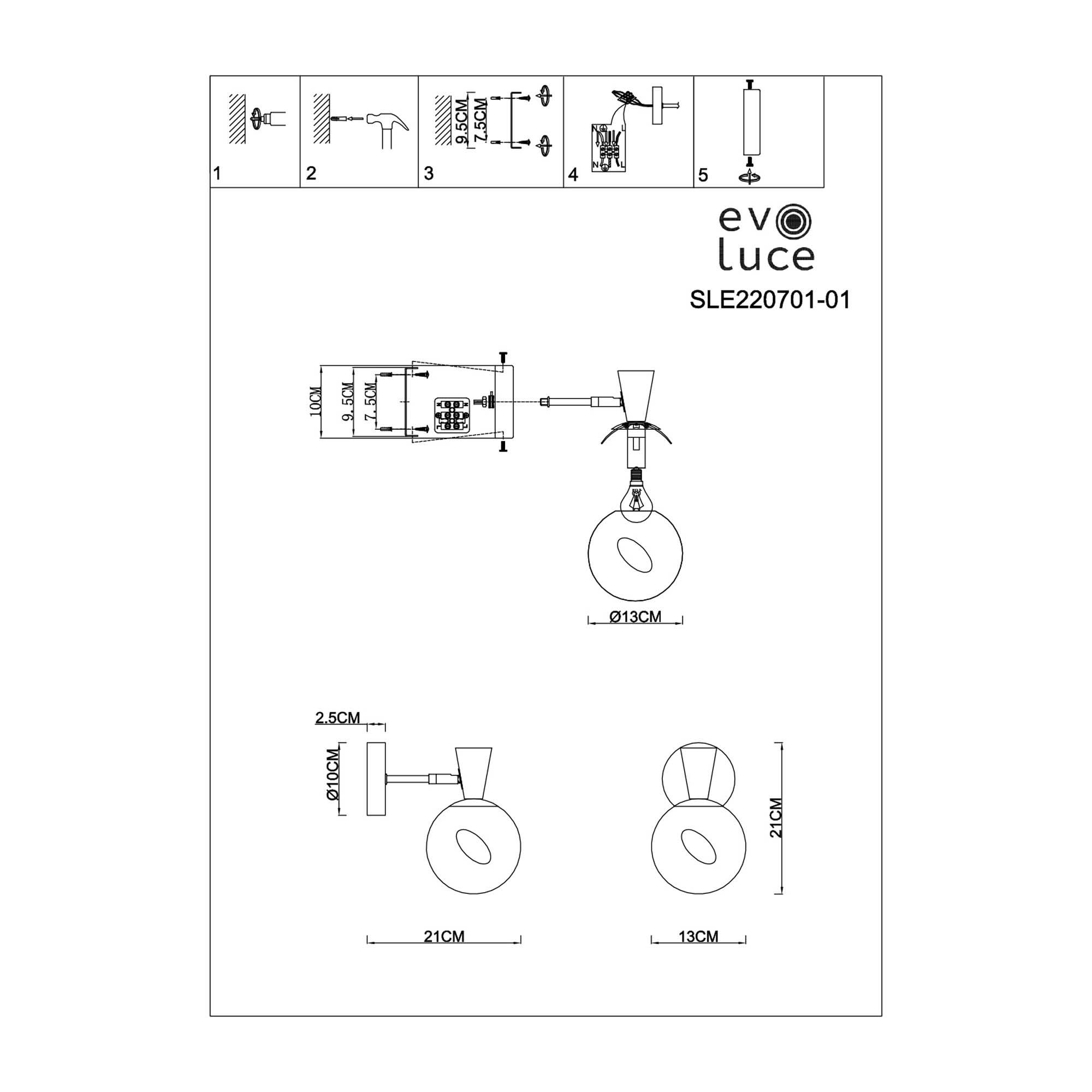 картинка Настенный светильник Evoluce Catania SLE220701-01 от магазина pro-decor.kz
