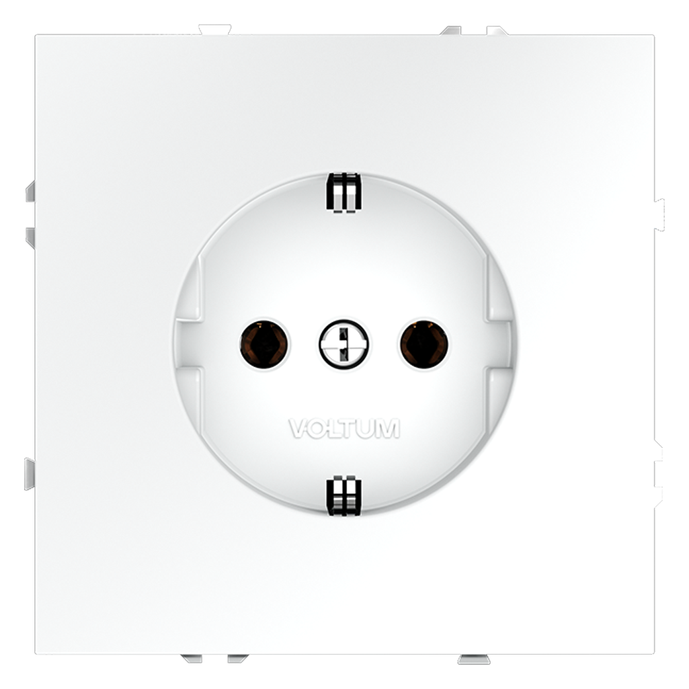 картинка Розетка встраиваемая VOLTUM S70 с заземлением 16А, (белый матовый) VLS040102 от магазина pro-decor.kz