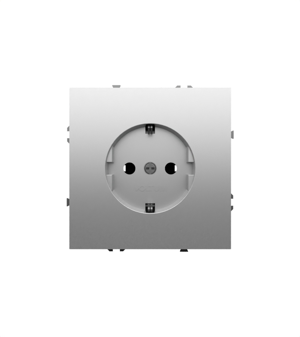 картинка Розетка встраиваемая VOLTUM S70 с заземлением 16А, (шелк) VLS040104 от магазина pro-decor.kz