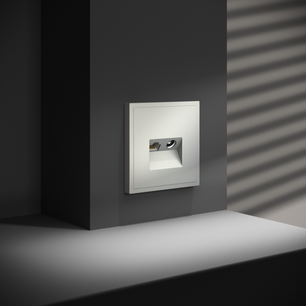 картинка Розетка телевизионная встраиваемая VOLTUM S70 TV+RJ45 кат. 6, (сталь) от магазина pro-decor.kz