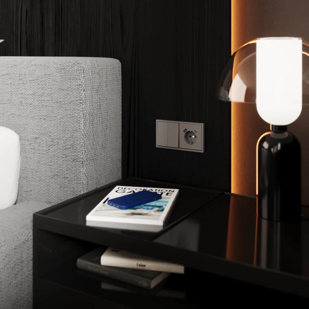 картинка Перекрестный переключатель встраиваемый VOLTUM S70 двухклавишный 10А, (кашемир) VLS020503 от магазина pro-decor.kz