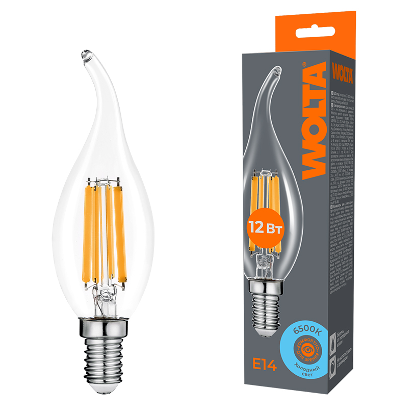 картинка Светодиодная лампа WOLTA Filament WF-CT35-12W6KE14 магазин pro-decor.kz являющийся официальным дистрибьютором в Казахстане картинка Светодиодная лампа WOLTA Filament WF-CT35-12W6KE14 от магазина pro-decor.kz