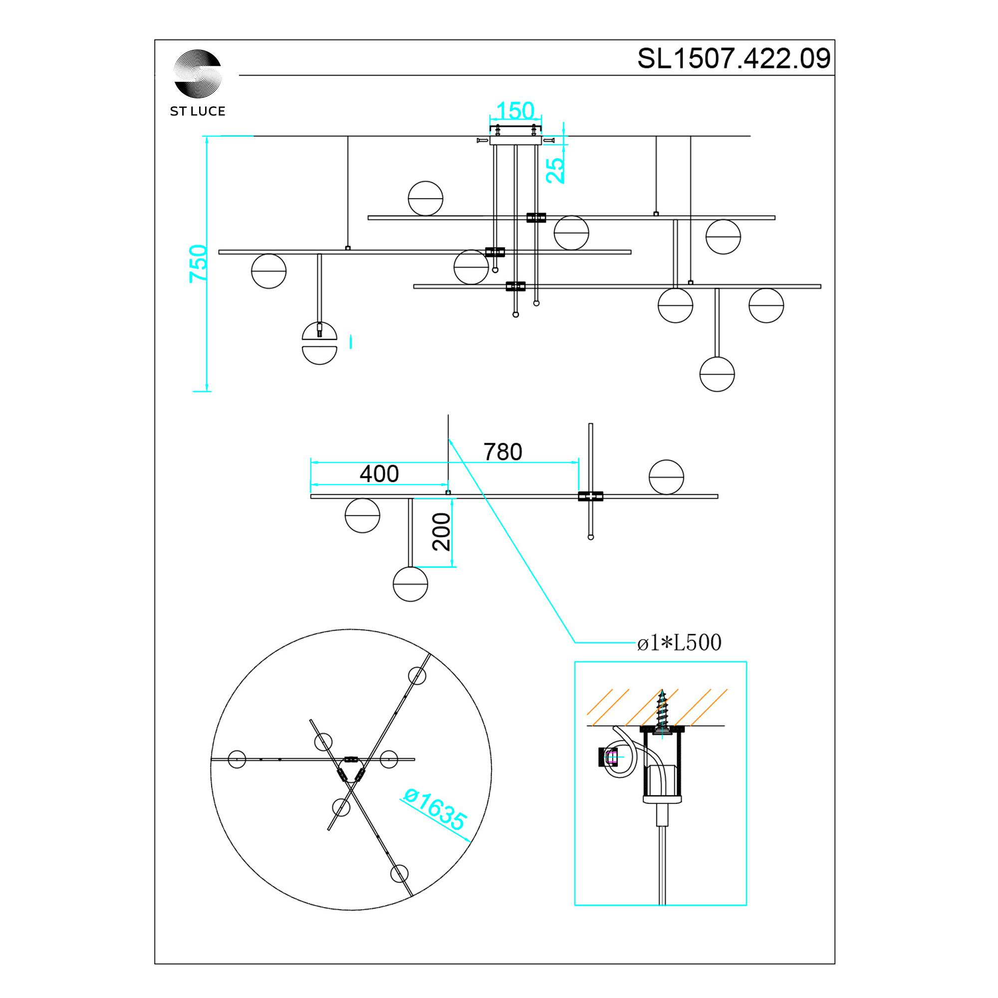 картинка Подвесная люстра ST Luce Albero SL1507.422.09 от магазина pro-decor.kz