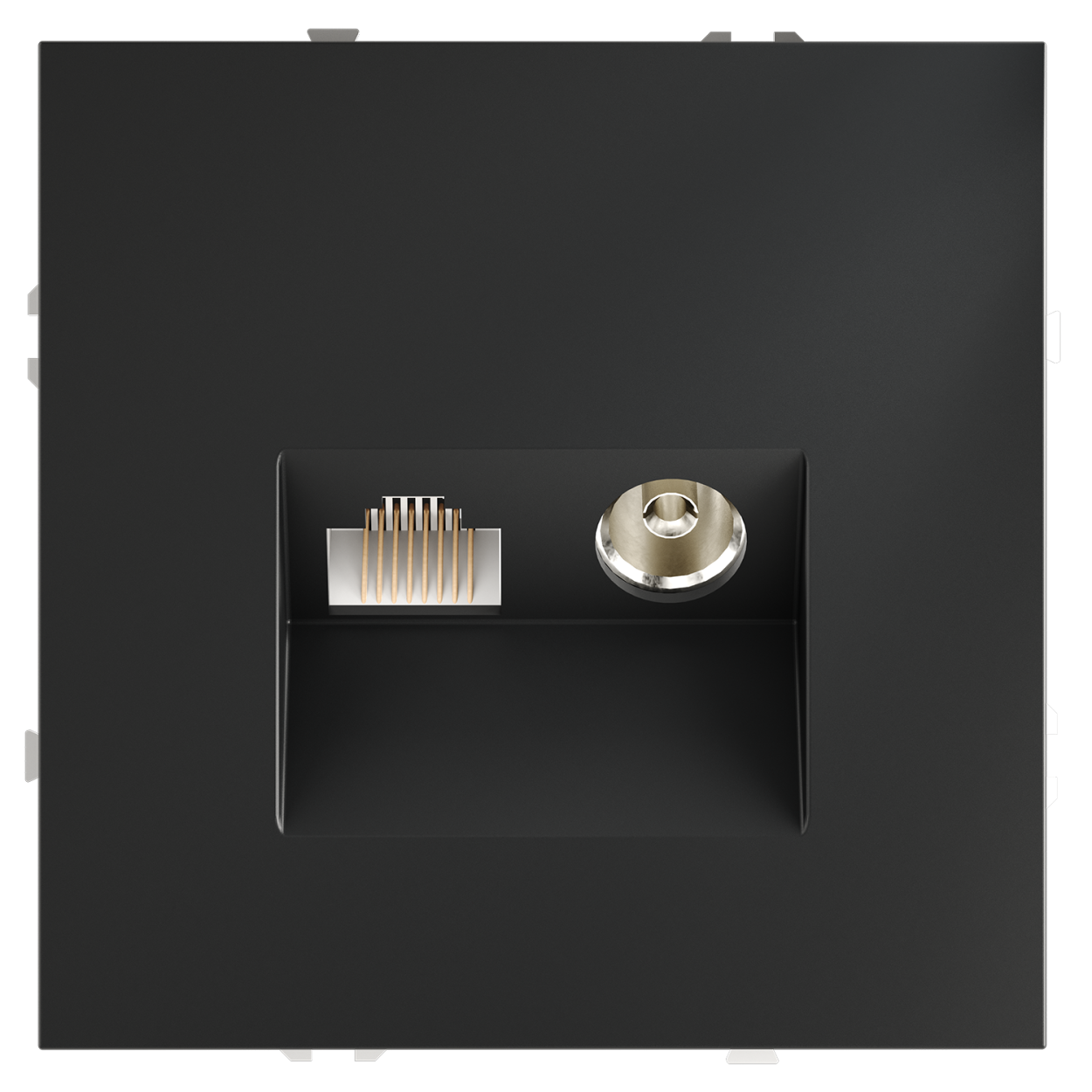 картинка Розетка телевизионная встраиваемая VOLTUM S70 TV+RJ45 кат. 6, (графит) от магазина pro-decor.kz