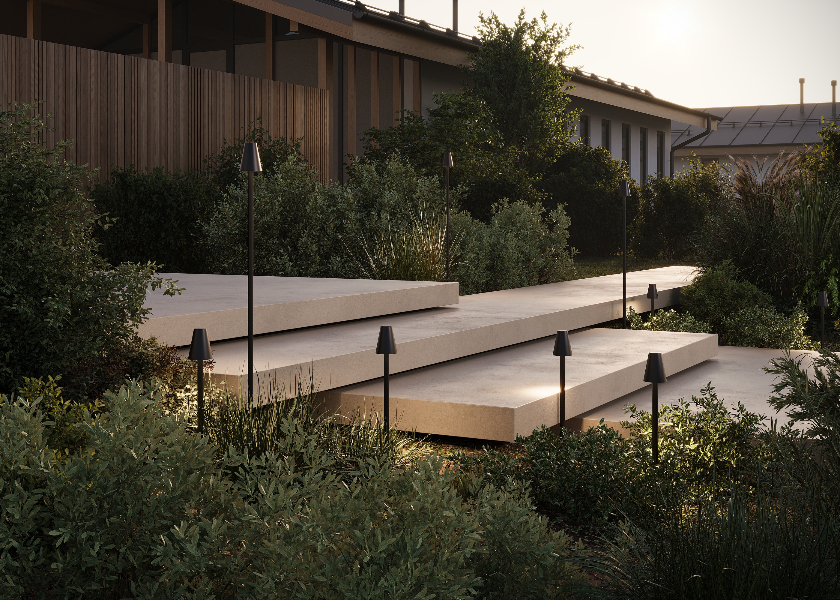картинка Ландшафтный светильник Outdoor O504FL-L1B3K CANE от магазина pro-decor.kz