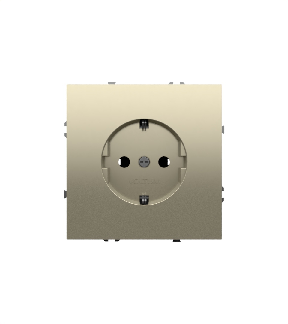картинка Розетка встраиваемая VOLTUM S70 с заземлением 16А, (кашемир) VLS040103 от магазина pro-decor.kz