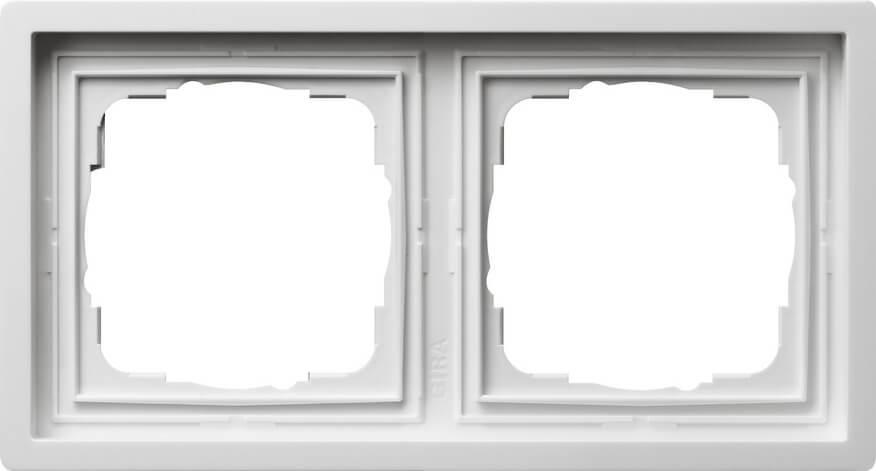 картинка Рамка 2-постовая Gira F100 чисто-белый глянцевый 0212112 от магазина pro-decor.kz