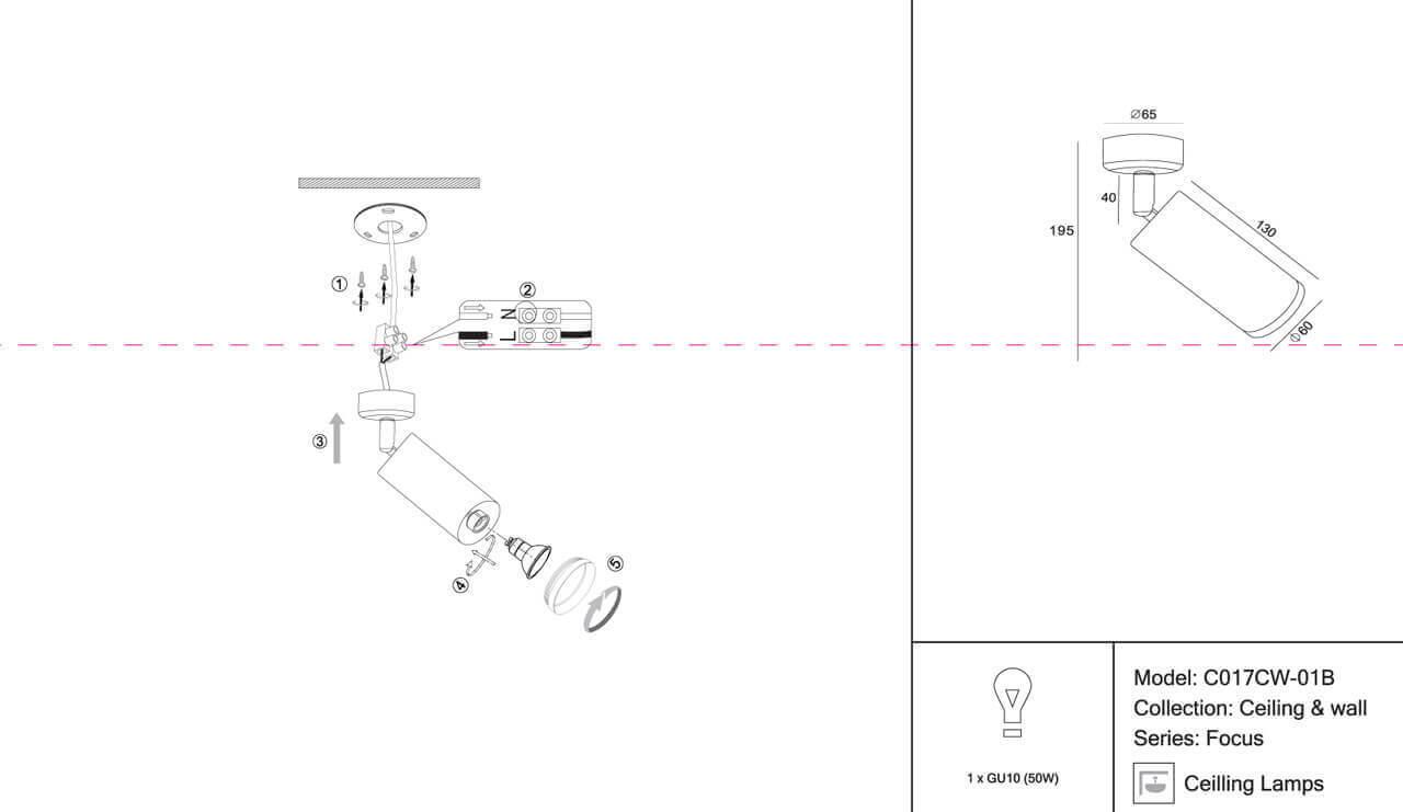 картинка Спот C017CW-01B от магазина pro-decor.kz