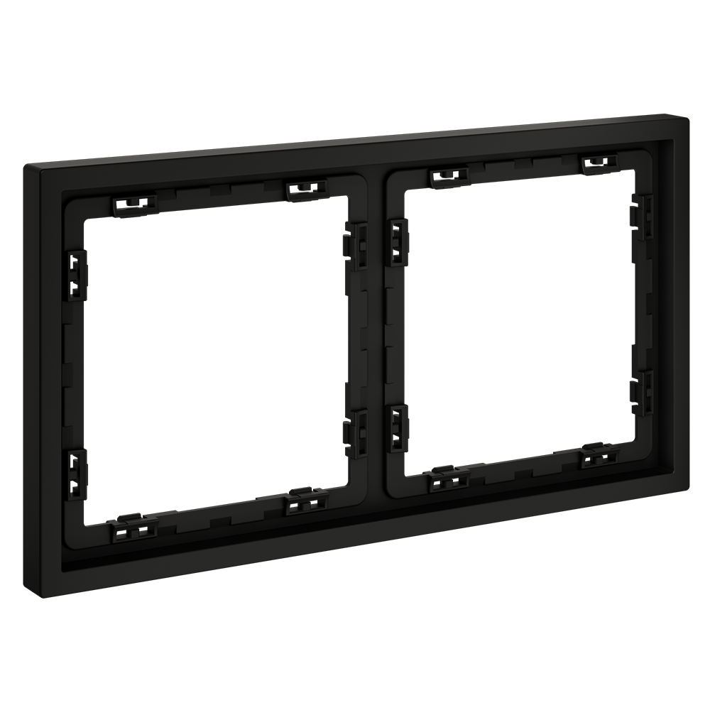 картинка Рамка пластиковая VOLTUM S70 на 2 поста, (черный матовый) VLS100208 от магазина pro-decor.kz