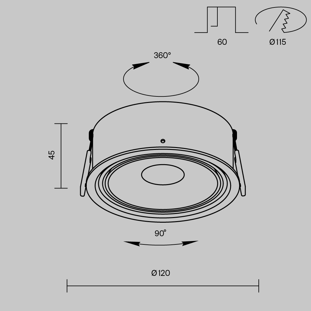 картинка Встраиваемый светильник Technical DL060-9W3-4-6K-W от магазина pro-decor.kz