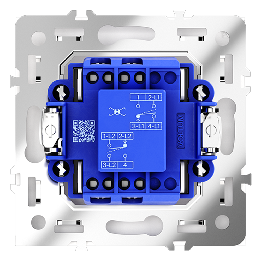 картинка Перекрестный переключатель встраиваемый VOLTUM S70 одноклавишный 10А, (белый матовый) VLS010502 от магазина pro-decor.kz