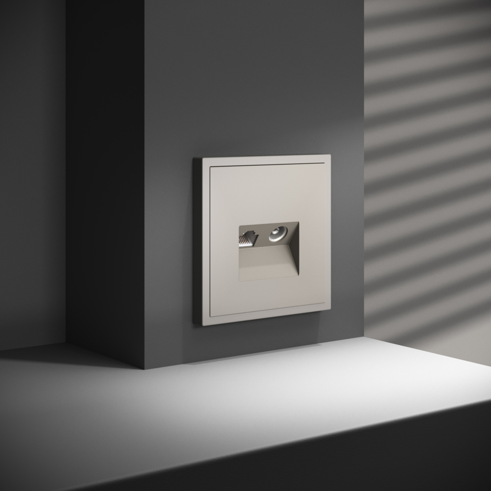 картинка Розетка телевизионная встраиваемая VOLTUM S70 TV+RJ45 кат. 6, (кашемир) от магазина pro-decor.kz