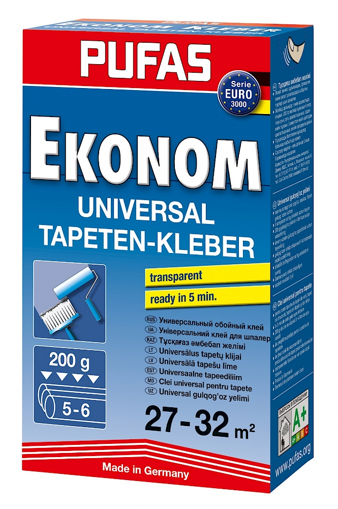Купить Клей PUFAS EURO 3000 Ekonom универсальный обойный 200гр Клей PUFAS EURO 3000 Ekonom универсальный обойный 200гр