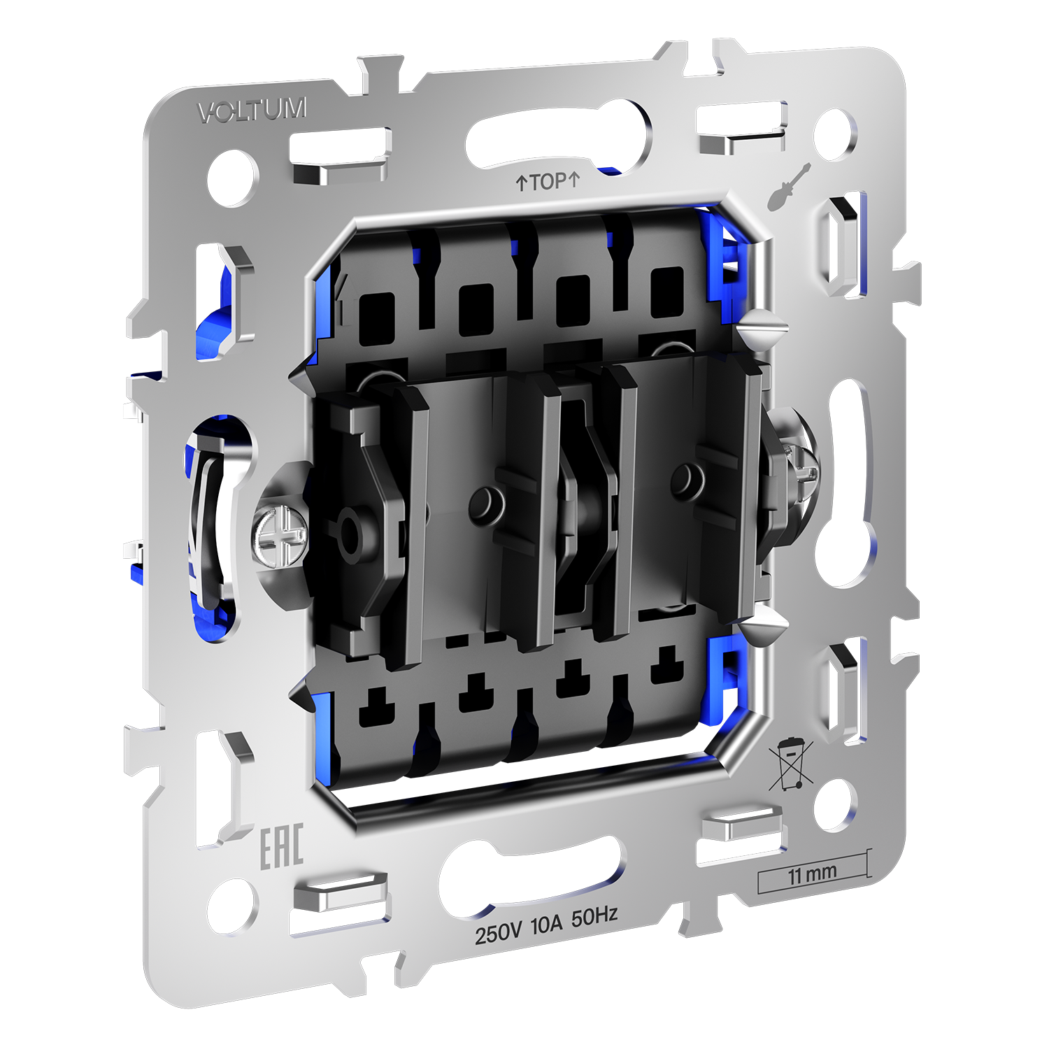 картинка Механизм перекрестного переключателя двухклавишного 10А, S70 от магазина pro-decor.kz