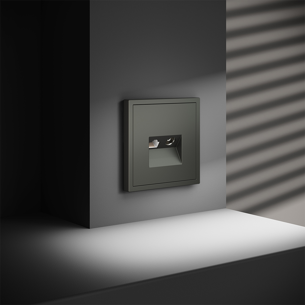 картинка Розетка телевизионная встраиваемая VOLTUM S70 TV+RJ45 кат. 6, (титан) от магазина pro-decor.kz