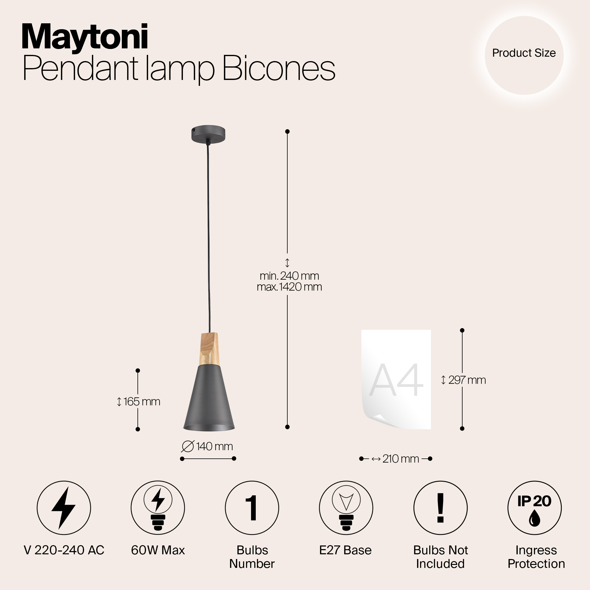 картинка Подвесной светильник Maytoni Bicones P359-PL-140-C магазин pro-decor.kz являющийся официальным дистрибьютором в Казахстане картинка Подвесной светильник Maytoni Bicones P359-PL-140-C от магазина pro-decor.kz