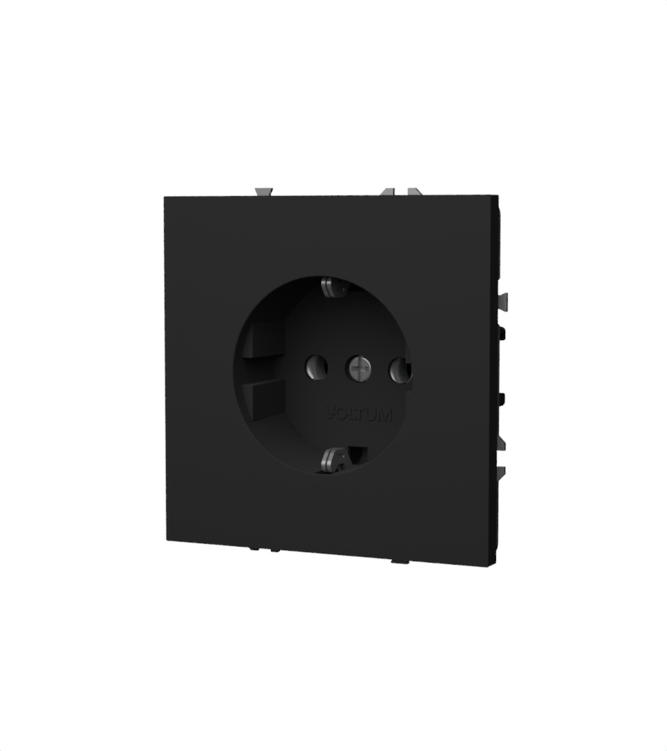картинка Розетка встраиваемая VOLTUM S70 с заземлением 16А, (графит) VLS040107 от магазина pro-decor.kz