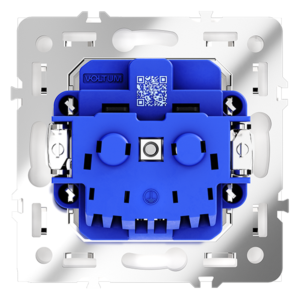 картинка Розетка встраиваемая VOLTUM S70 с заземлением 16А, (белый глянцевый) VLS040101 от магазина pro-decor.kz