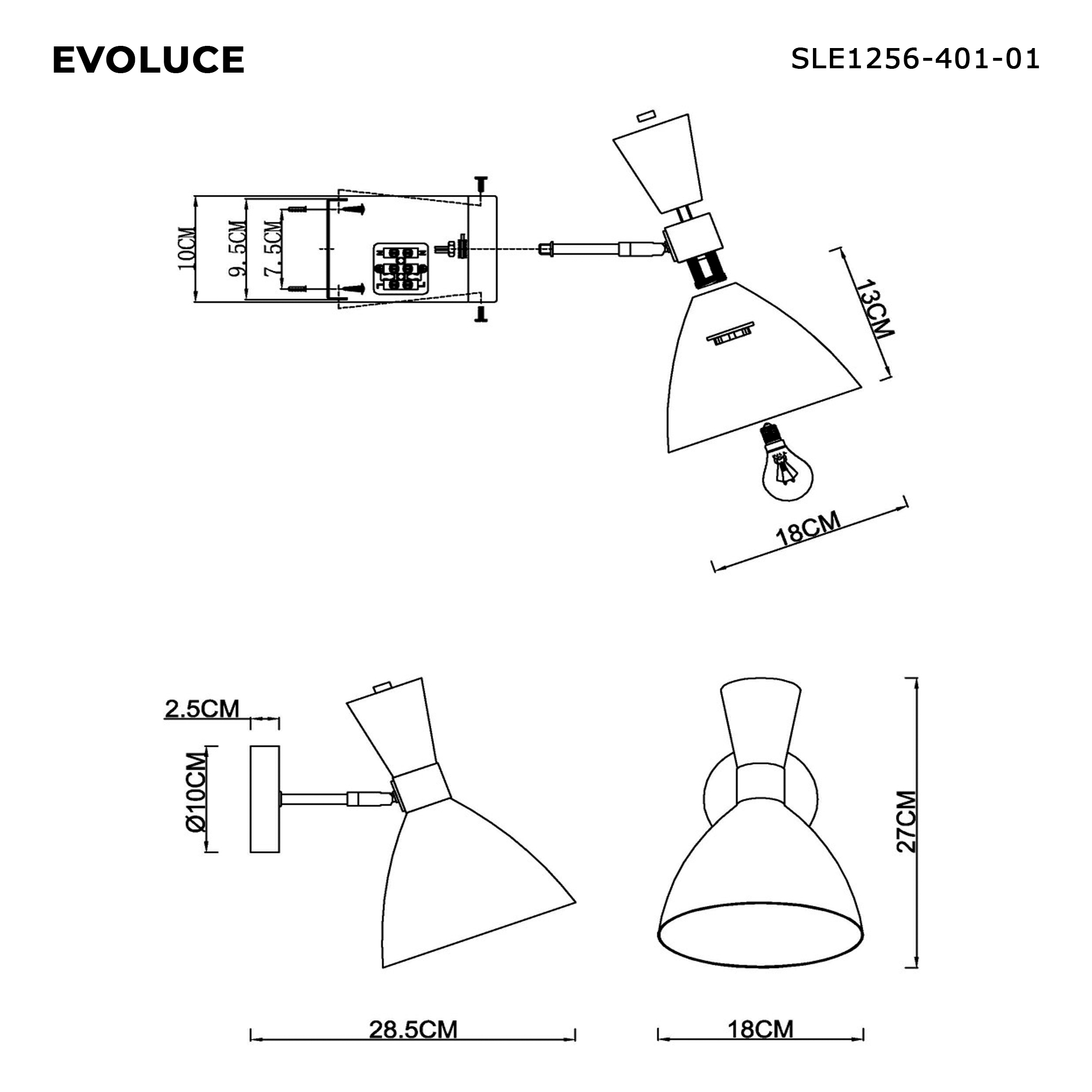 картинка SLE1256-401-01 Светильник настенный VISTA от магазина pro-decor.kz