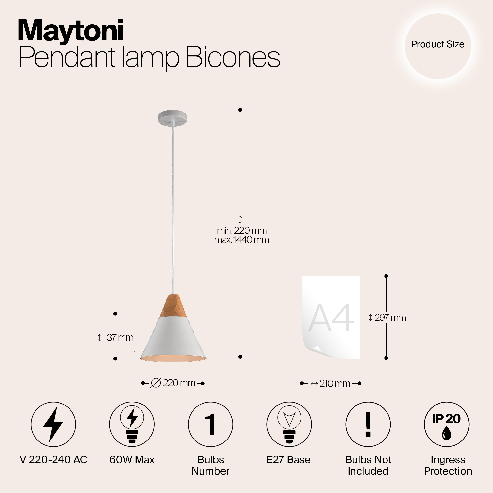 картинка Подвесной светильник Maytoni Bicones P359-PL-01-W магазин pro-decor.kz являющийся официальным дистрибьютором в Казахстане картинка Подвесной светильник Maytoni Bicones P359-PL-01-W от магазина pro-decor.kz