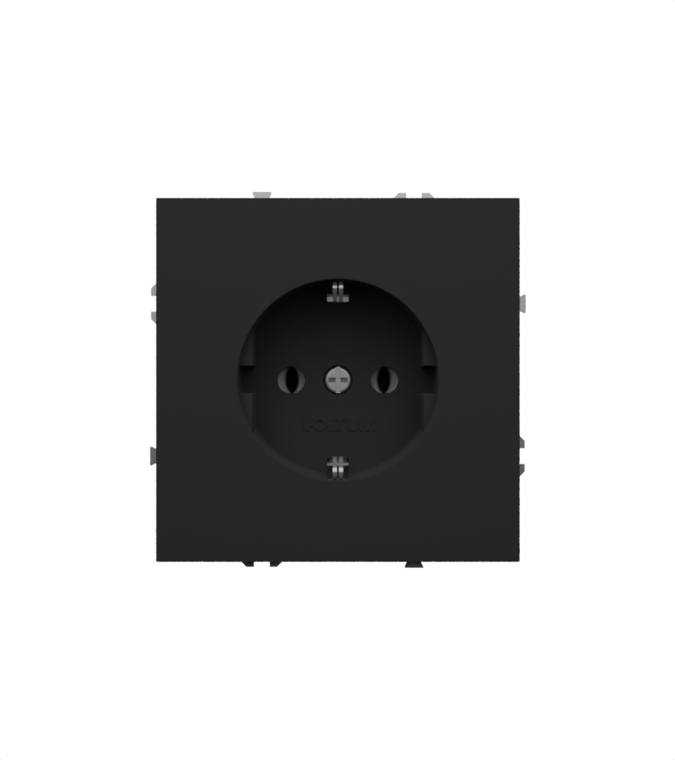картинка Розетка встраиваемая VOLTUM S70 с заземлением 16А, (графит) VLS040107 от магазина pro-decor.kz