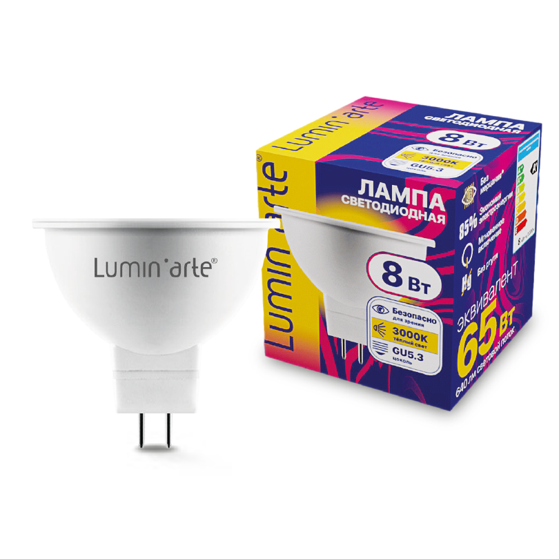картинка Светодиодная лампа Wolta LSTD-MR16-8W3KGU5.3 от магазина pro-decor.kz