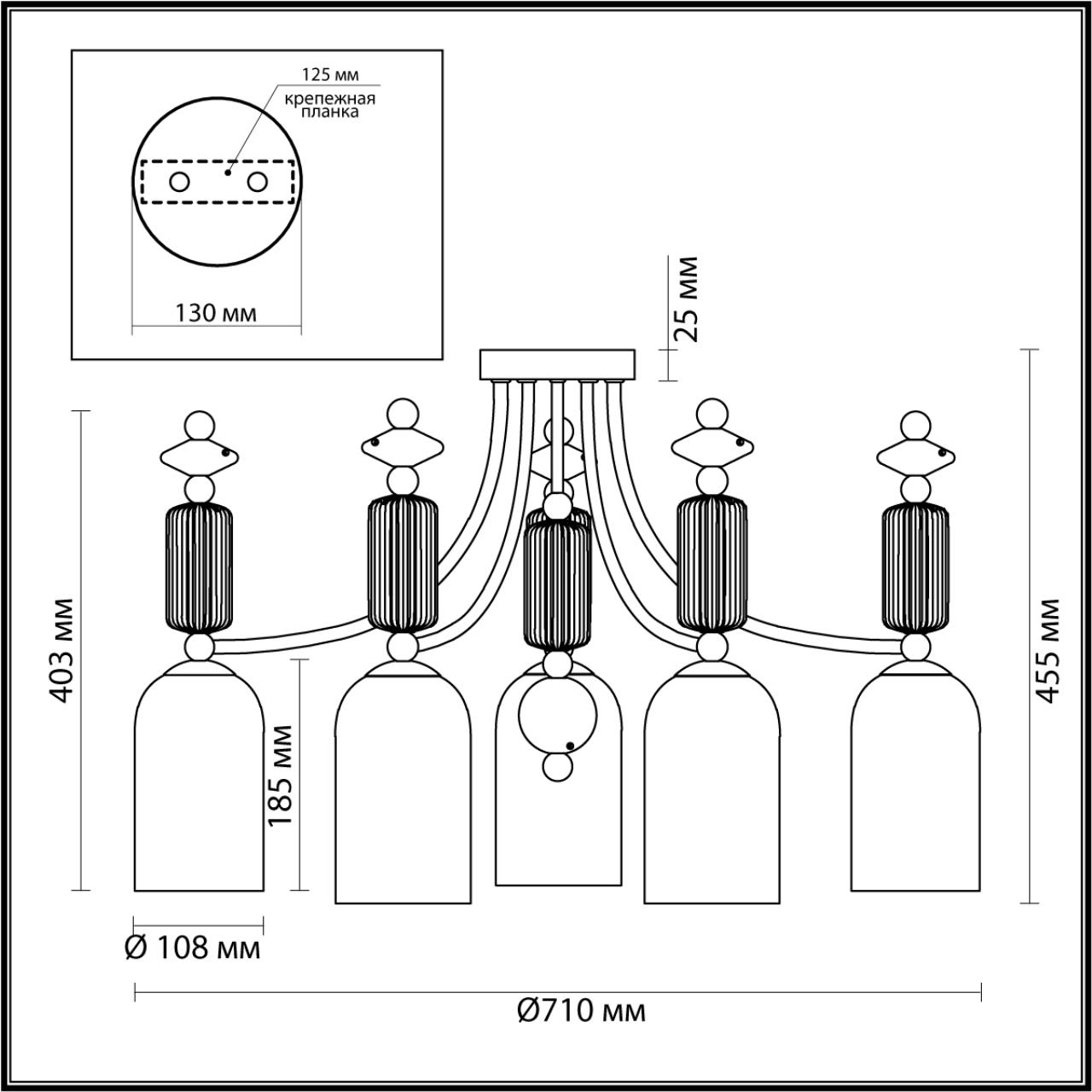 картинка Потолочная люстра Odeon Light Classic Candy 4861/5C от магазина pro-decor.kz