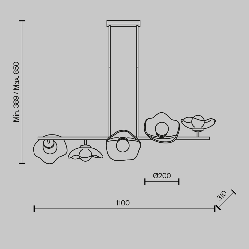 картинка Подвесной светильник Maytoni MOD207PL-05BS от магазина pro-decor.kz