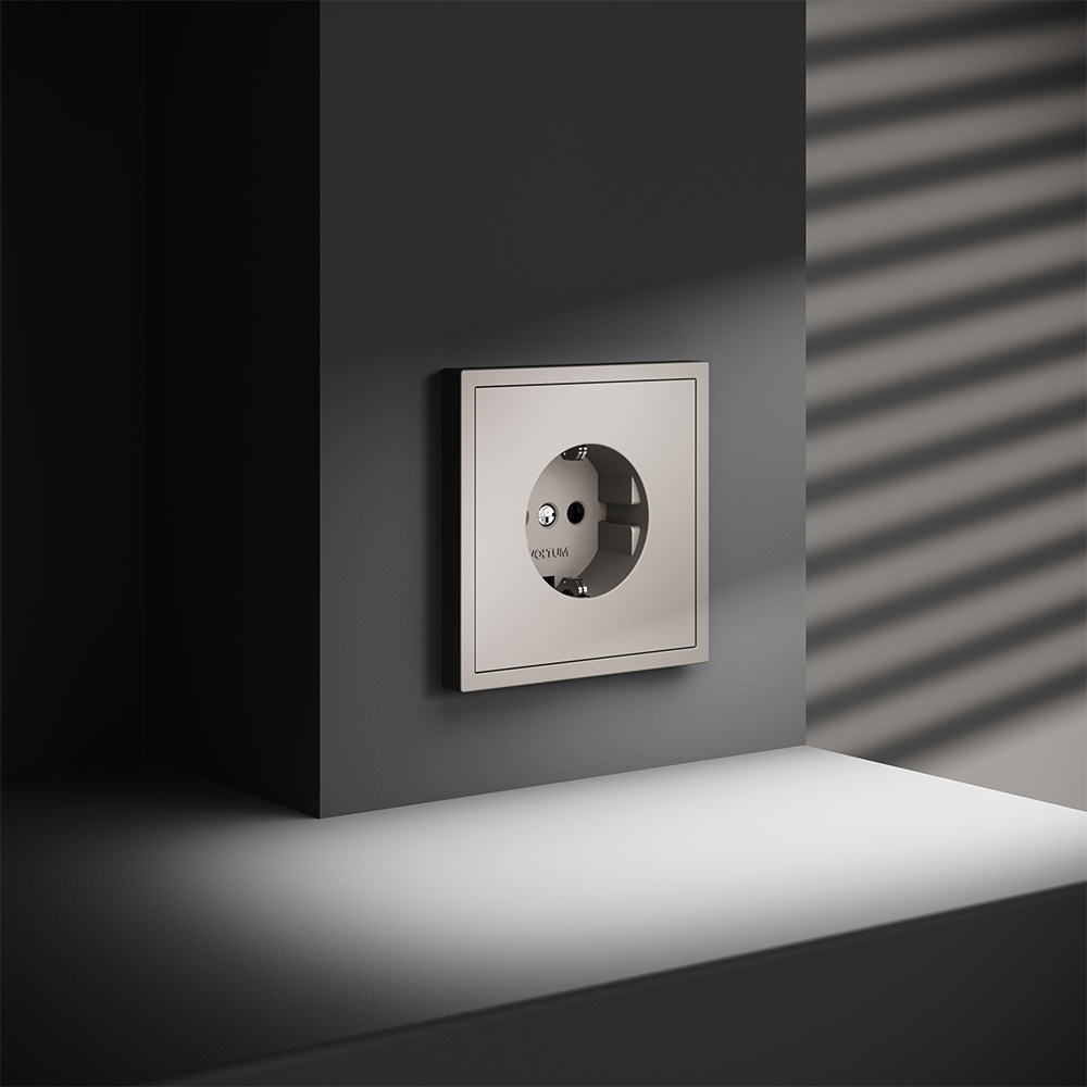 картинка Розетка встраиваемая VOLTUM S70 с заземлением 16А, (кашемир) VLS040103 от магазина pro-decor.kz